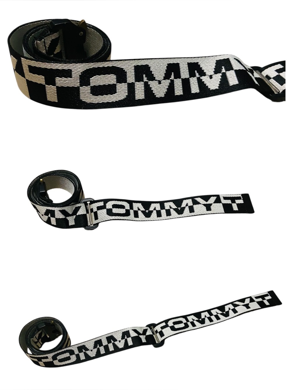 Tommy Jeans Cobra Webbing Belt Logo Graphic Belt 
Black & White Logo Belt
